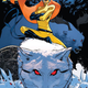 The comic book version of Hellcat doesn’t normally ride wolves, but at least you can see her superhero outfit.